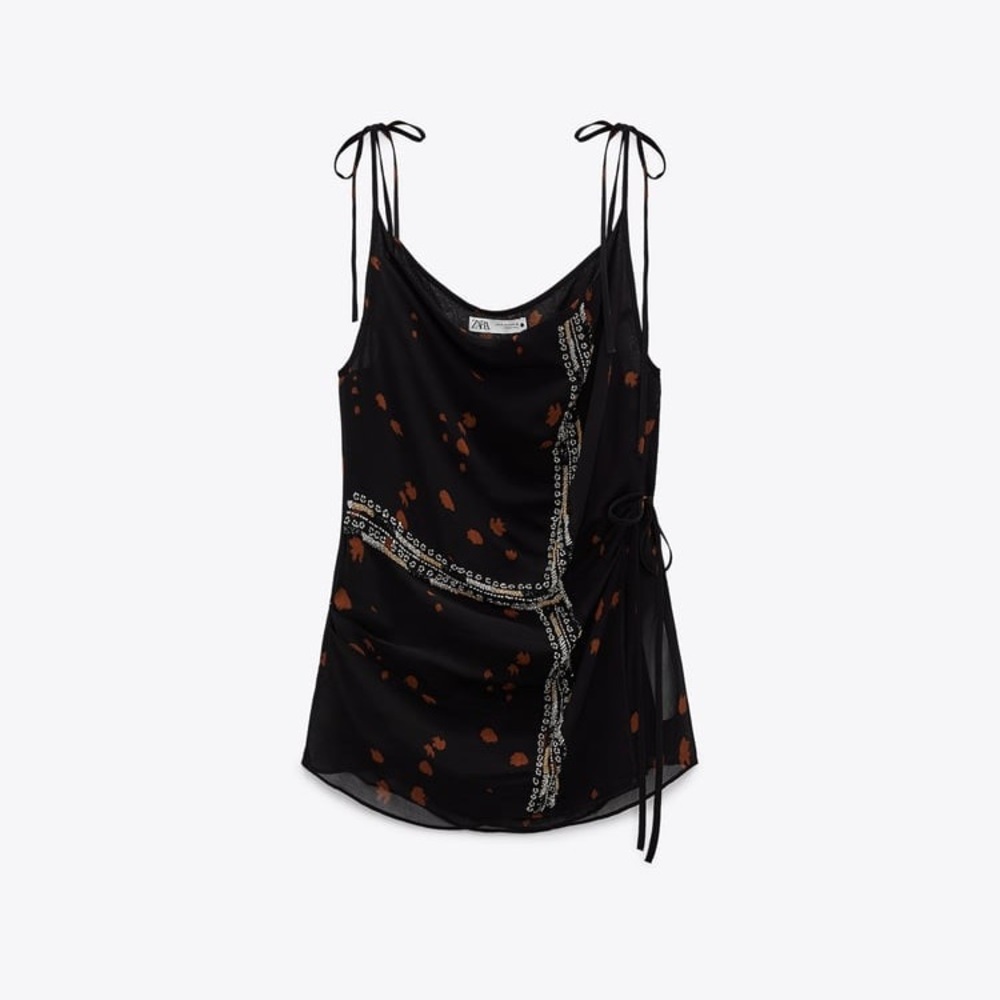 Zara Embroidered Camisole Size M NWT - Picture 7 of 9